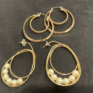 Gold plated statement earrings